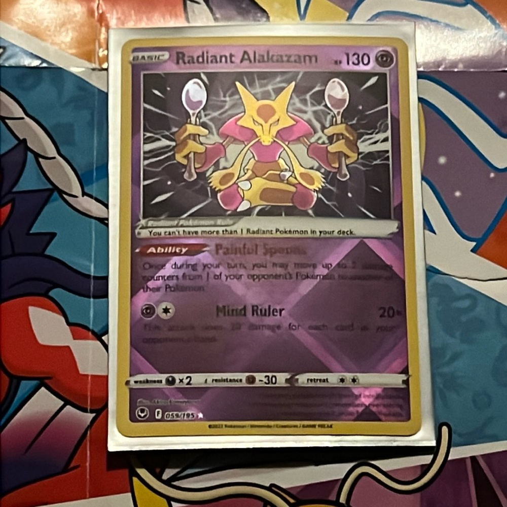 Radiant Alakazam Holo Silver Tempest Pokémon Card